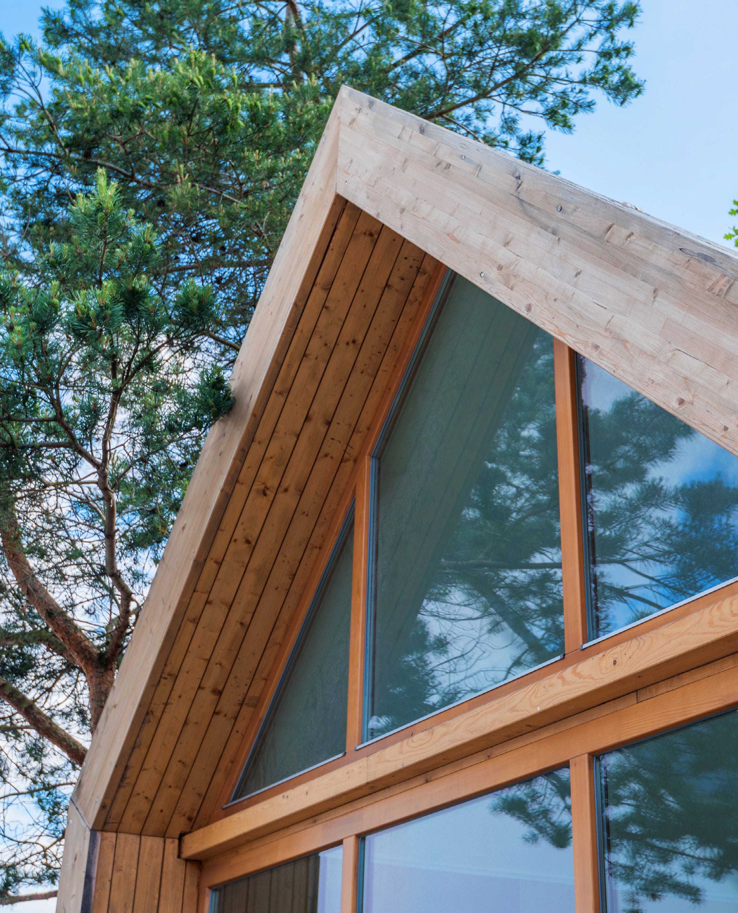 Houten kozijnen in een woning, officieel Eko-Okna-catalogusbeeld